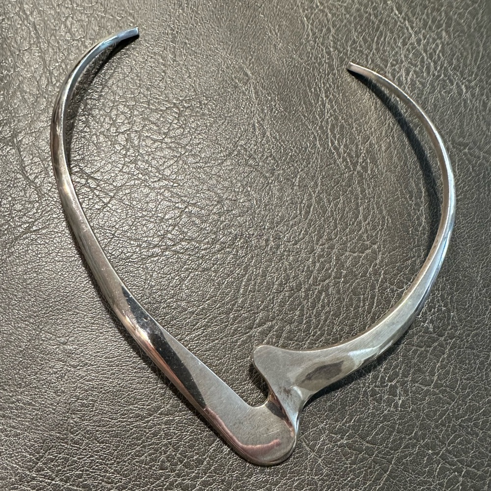 .925 Sterling Silver Slide Choker Collar Necklace
